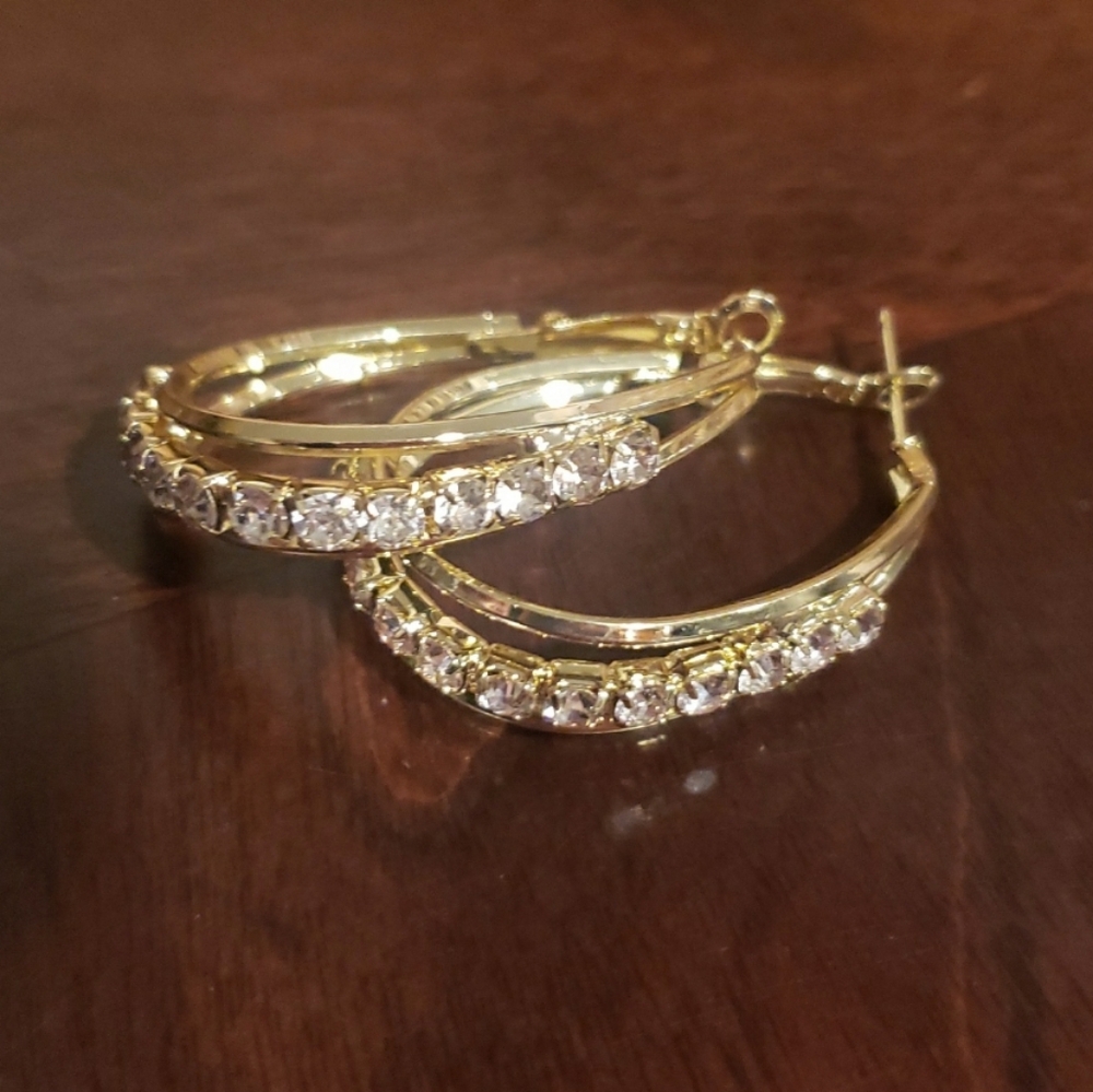 Gold Hoop Earrings - Picture 2 of 9